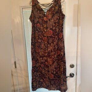 R&K Burgundy Floral Maxi Dress